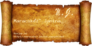 Maracskó Janina névjegykártya